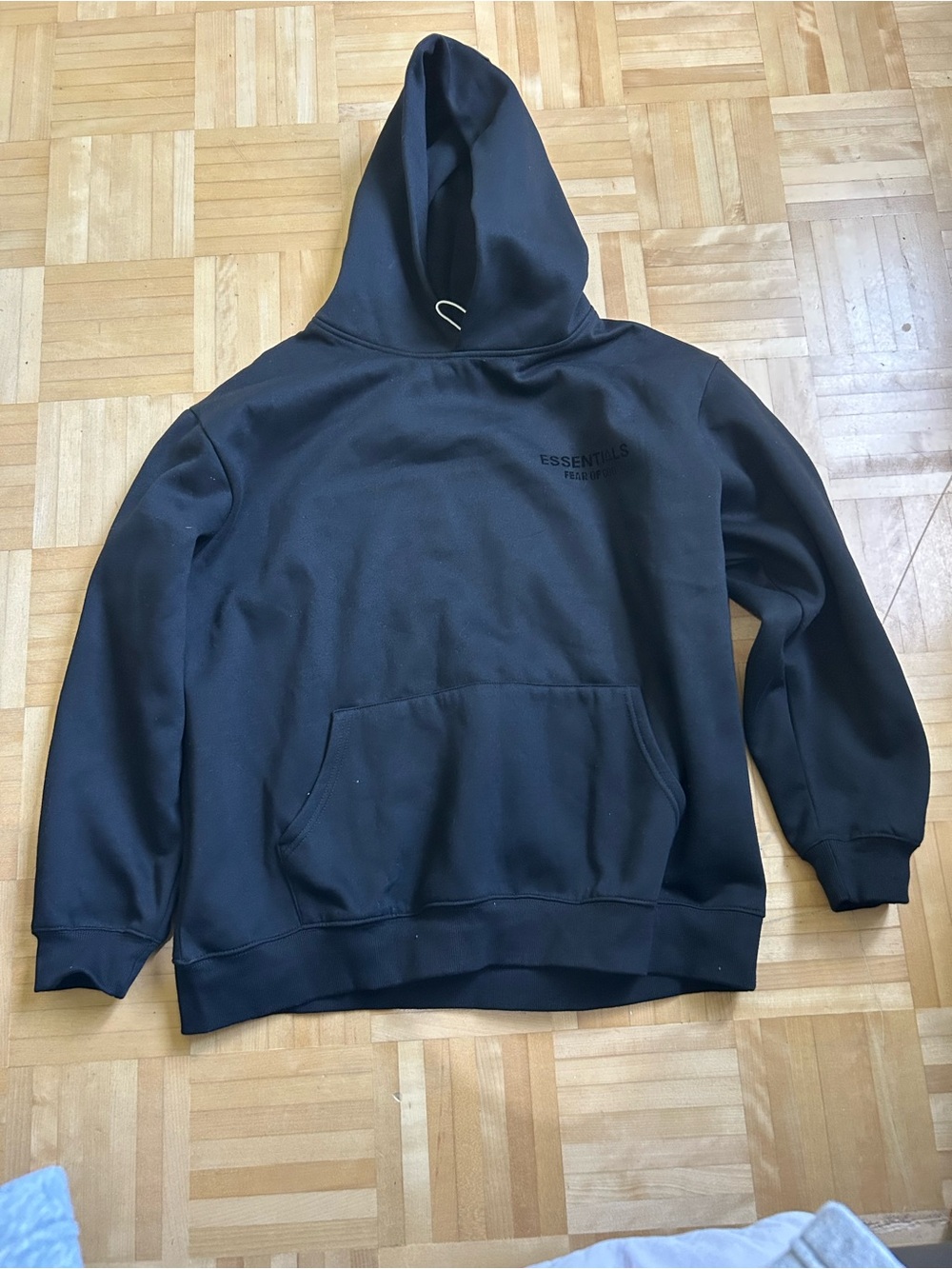Fear of God ESSENTIALS Black Pullover Hoodie